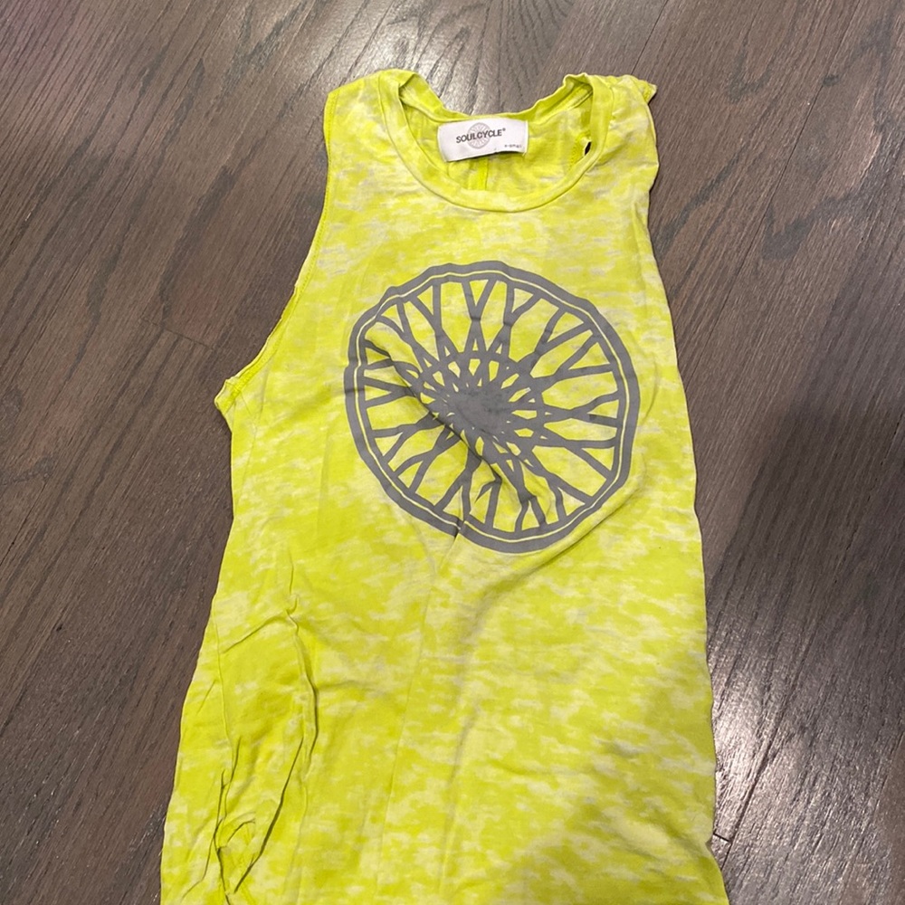 Soulcycle lime green tank top